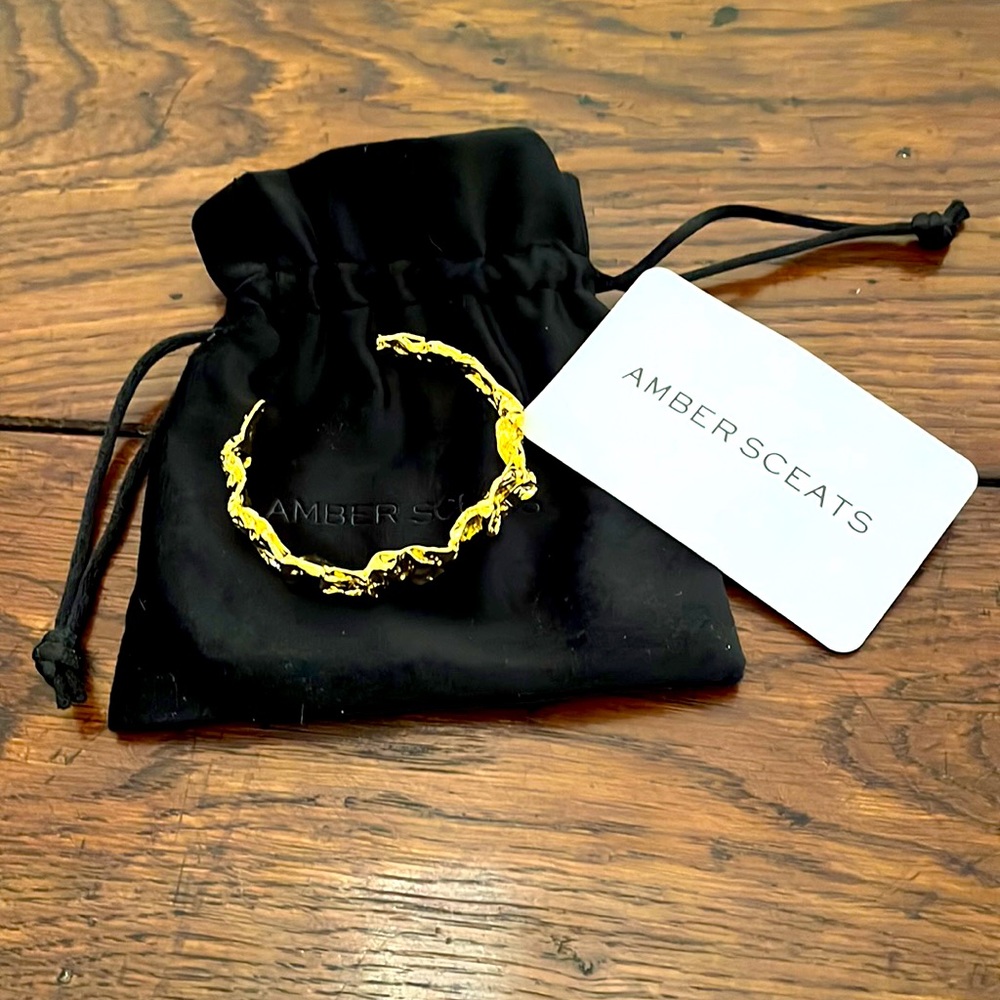 NEW Amber Sceats Emery Cuff Bracelet 24K Gold Plated.